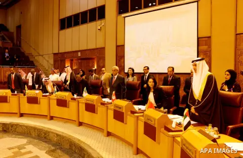 Arab youth Ministers attend the meeting of the Council of Ministers of Youth and Sports, in Cairo, Egypt, on April 10, 2017. Photo by Stringer