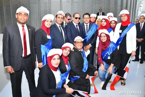 Egyptian President Abdel Fattah al-Sisi visits the Qena Province, some 650 km south of Cairo, Egypt, on May 14, 2017. Photo by Egyptian President Office