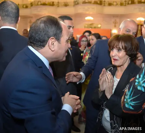 Egyptian President Abdel Fattah al-Sisi takes part in Iftar meal during a ceremony of women's year on the Muslim holy fasting month of Ramadan in Cairo, Egypt, on June 03, 2017. Ramadan is sacred to Muslims because it is...