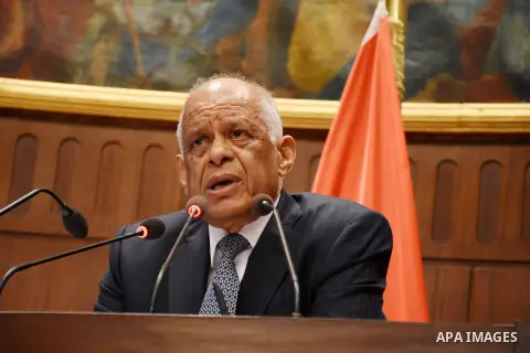 Members of legislative committee in Egypt's parliament attend a meeting to discuss a government agreement to hand over two Red Sea islands Tiran and Sanafir to Saudi Arabia, in Cairo, Egypt, on June 12, 2017. Photo by St...