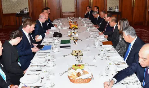 Egyptian President Abdel Fattah al-Sisi meets with Czech Republic's Prime Minister Bohuslav Sobotka on the sidelines of a summit of the Visegrad group countries (V4) and Egypt in Budapest, Hungary on July 4, 2017. Photo...