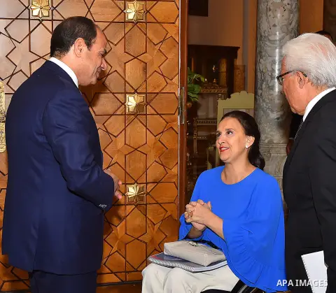 Egyptian President Abdel Fattah al-Sisi meets with Argentine Vice President Gabriela Michetti, in Cairo, Egypt on July 16, 2017. Photo by Egyptian President Office