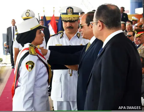 Egyptian President Abdel Fattah al-Sisi attends a graduation ceremony of the police officers academy in Cairo, Egypt July 19, 2017. Photo by Egyptian President Office
