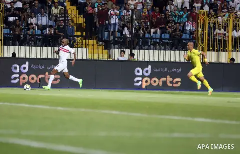 Egypt's Zamalek and Lebanon’s Al-Ahed compete during Arab Club championship in Cairo, Egypt on July 26, 2017. Photo by Amr Sayed
