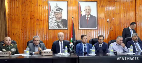 Palestinian Prime Minister Rami Hamdallah visits Darwish Nazal governmental hospital in the West Bank city of Qalqilya, on July 29, 2017. Photo by Prime Minister Office