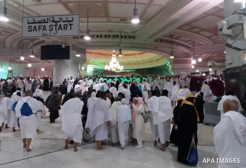 Muslim pilgrims gather during the annual hajj pilgrimage in the holy city of Mecca August 21, 2017. According to the Muslims holy book the Koran, the Kaaba was built by Abraham and his son Ismael, after Ismael had settle...