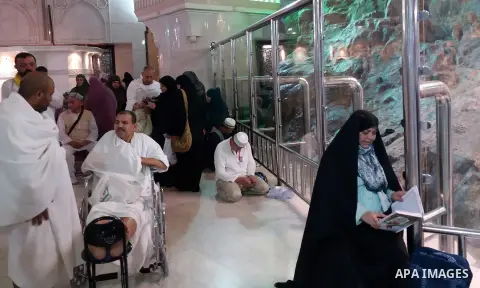 Muslim pilgrims gather during the annual hajj pilgrimage in the holy city of Mecca August 21, 2017. According to the Muslims holy book the Koran, the Kaaba was built by Abraham and his son Ismael, after Ismael had settle...