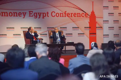 Egyptian Minister of Trade and Industry Tariq Qabil, speaks during the Euromoney Conference in Cairo, Egypt September 19, 2017. Photo by Amr Sayed