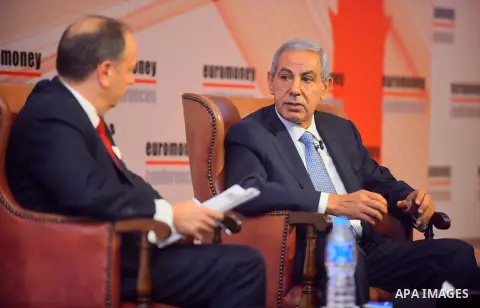 Egyptian Minister of Trade and Industry Tariq Qabil, speaks during the Euromoney Conference in Cairo, Egypt September 19, 2017. Photo by Amr Sayed