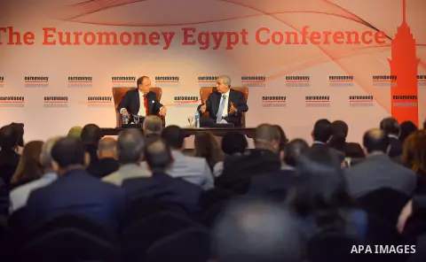 Egyptian Minister of Trade and Industry Tariq Qabil, speaks during the Euromoney Conference in Cairo, Egypt September 19, 2017. Photo by Amr Sayed