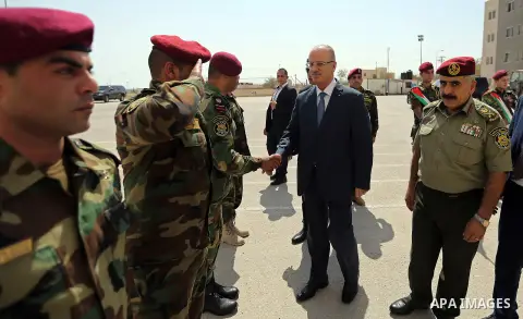 Palestinian Prime Minister Rami Hamdallah arrives to attend the meeting of the security working group at the strategic level, in the West Bank city of Jericho, on September 25, 2017. Photo by Prime Minister Office