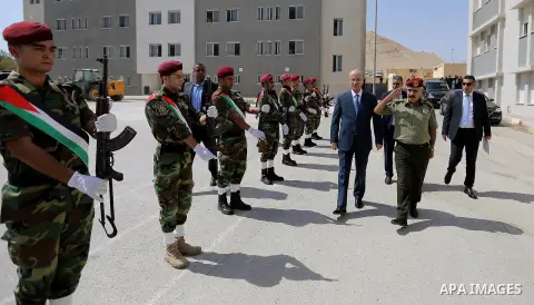Palestinian Prime Minister Rami Hamdallah arrives to attend the meeting of the security working group at the strategic level, in the West Bank city of Jericho, on September 25, 2017. Photo by Prime Minister Office