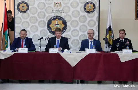 Palestinian Prime Minister Rami Hamdallah attends the meeting of the security working group at the strategic level, in the West Bank city of Jericho, on September 25, 2017. Photo by Prime Minister Office