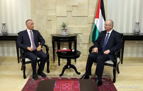 Palestinian Prime minister, Rami Hamadallah, meets with Nikolay Mladenov, United Nations Special Coordinator for the Middle East Peace Process, in the West Bank city of Ramallah, on September 28, 2017. Photo by Prime Min...