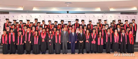 Egyptian President Abdel Fattah al-Sisi attends the graduation ceremony of Presidential Initiative "Pioneers of Future Technology", in Cairo, Egypt, on October 15, 2017. Photo by Egyptian President Office