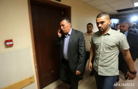 Ahmed Hilles, top Fatah official in Gaza arrives to al-Shifa hospital to visit Tawfiq Abu Naim, director general of the internal security forces after he was wounded in a car bombing, in Gaza City October 27, 2017. The h...