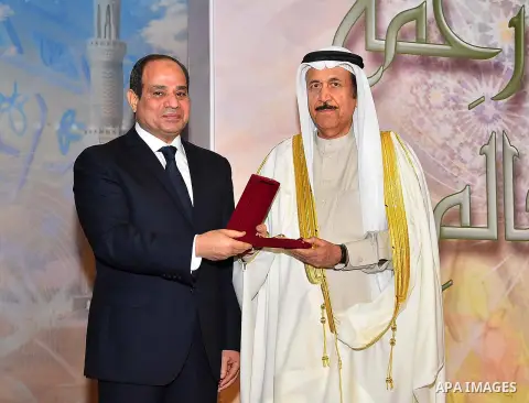 Egyptian President Abdel Fattah al-Sisi attends the ceremony of Mawlid al-Nabi, the birthday of Prophet Mohammad, in Cairo, Egypt, on November 29, 2017. Photo by Egyptian President Office