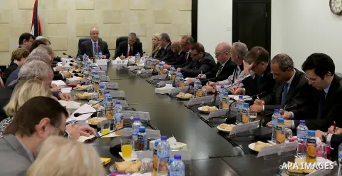 Palestinian Prime Minister, Rami Hamdallah, meets with Consuls, ambassadors and representatives of the European Union, in the West bank city of Ramallah, on December 6 , 2017. Photo by Prime Minister Office