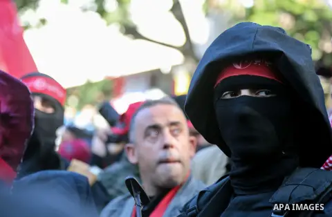 Palestinian supporters of the Popular Front for the Liberation of Palestine (PFLP) take part in a protest against US President Donald Trump's decision to recognise Jerusalem as the capital of Israel, in Gaza city on Dece...