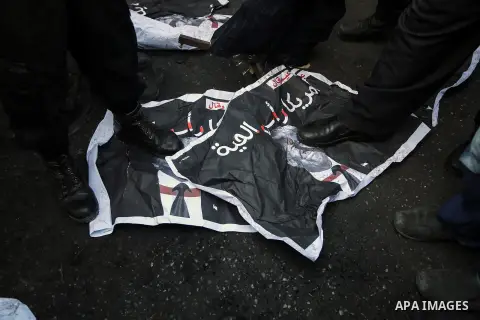 Palestinian supporters of the Popular Front for the Liberation of Palestine (PFLP) take part in a protest against US President Donald Trump's decision to recognise Jerusalem as the capital of Israel, in Gaza city on Dece...