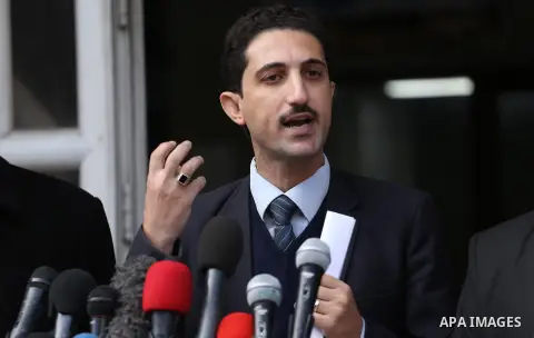 Head of the union staff, Yacoub Ghandour speaks during a press conference, in Gaza city, on December 10, 2017. Photo by Mohammed Asad