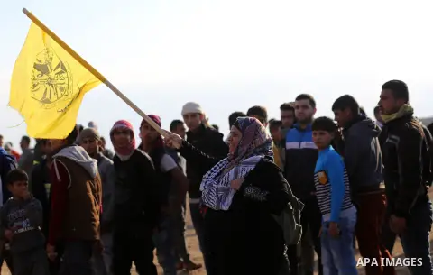 Palestinian protesters clash with Israeli forces, in Khan Younis in the southern Gaza Strip, on December 15, 2017. Thousands of Palestinians protested again in Jerusalem against US President Donald Trump's decision to re...