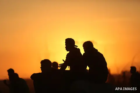 Palestinian protesters clash with Israeli security forces near the border fence with Israel, east of Gaza City on December 15, 2017 as demonstrations continue over US President Donald Trump's declaration of Jerusalem as...