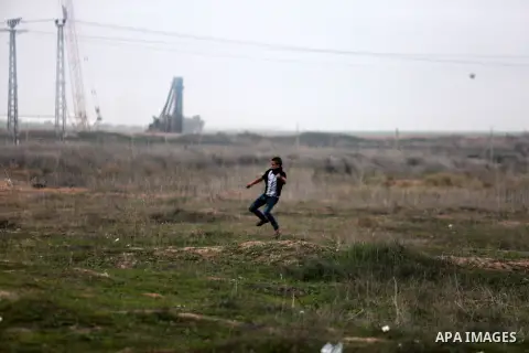 Palestinian protesters clash with Israeli security forces near the Israel-Gaza border east of Gaza City on December 20, 2017, as demonstrations continue over the US president's controversial recognition of Jerusalem as I...
