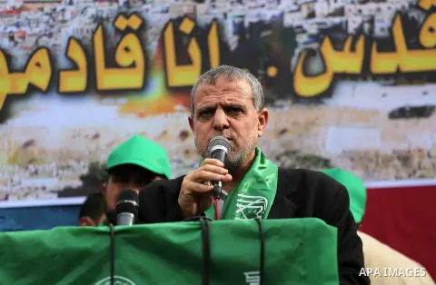 Palestinian supporters Hamas movement take part during a protest against U.S. President Donald Trump's decision to recognise Jerusalem as the capital of Israel, in Jabalia refugee camp in the northern Gaza strip on Decem...