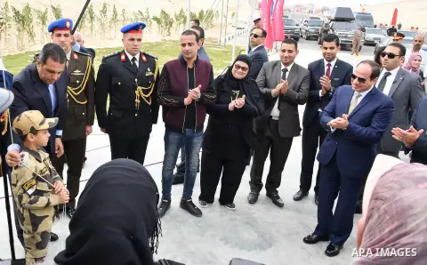Egyptian President Abdel-Fattah al-Sisi takes part during the opening of a number of development projects in the Suez Canal area in Ismailia, Egypt, on December 23, 2017. Photo by Egyptian President Office