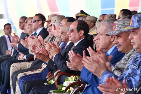 Egyptian President Abdel-Fattah al-Sisi takes part during the opening of a number of development projects in the Suez Canal area in Ismailia, Egypt, on December 23, 2017. Photo by Egyptian President Office