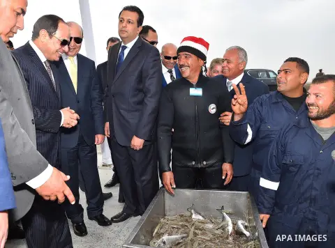 Egyptian President Abdel-Fattah al-Sisi takes part during the opening of a number of development projects in the Suez Canal area in Ismailia, Egypt, on December 23, 2017. Photo by Egyptian President Office
