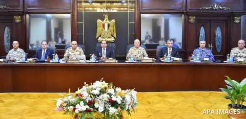 Egyptian President Abdel Fattah al-Sisi chairs a meeting,in Cairo, Egypt, on January 11, 2018. Photo by Egyptian President Office