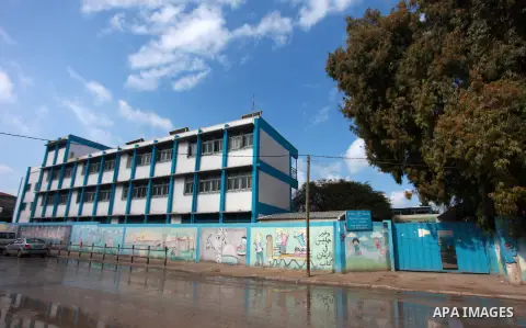 A view into a closed school during the strike against froze tens of millions of dollars in contributions to the United Nations Relief and Work Agency (UNRWA), in Gaza city on January 29, 2018. Photo by Mahmoud Ajour
