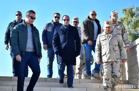 Egyptian President Abdel Fattah al-Sisi inspects the project of the Royal Plateau in Cairo, Egypt, on Feb. 02, 2018. Photo by Egyptian President Office