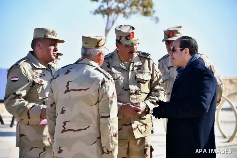 Egyptian President Abdel Fattah al-Sisi inspects the project of the Royal Plateau in Cairo, Egypt, on Feb. 02, 2018. Photo by Egyptian President Office