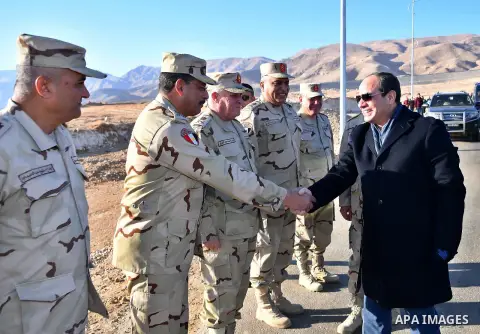 Egyptian President Abdel Fattah al-Sisi inspects the project of the Royal Plateau in Cairo, Egypt, on Feb. 02, 2018. Photo by Egyptian President Office