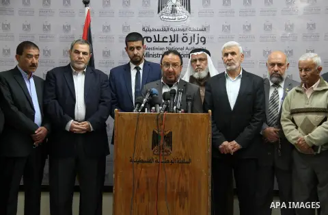 Palestinian Mayor of Gaza, Nizar Hijazi speaks during a press conference, in Gaza City on April 11, 2018. Photo by Mahmoud Ajour