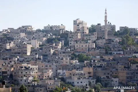 A picture taken on June 26, 2018 shows Palestinian Jalazone refugee camp which will be visited by Britain's Prince William, near the West Bank city of Ramallah. Photo by Shadi Hatem