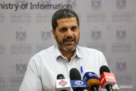 Director General of Plant Protection, Ministry of Agriculture, Wael Thabet, speaks during a press conference, in Gaza city, on July 8, 2018. Photo by Atia Darwish