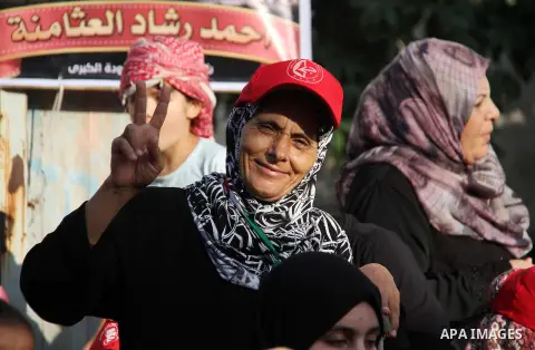 Palestinian supporters of the Popular Front for the Liberation of Palestine (PFLP) take part in a rally marking the The 17th anniversary of the killing of Abu Ali Mustafa, leader of (PFLP), in Jabalia in the northern Gaz...