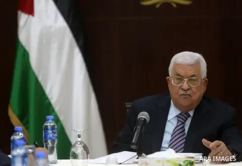 Palestinian President Mahmoud Abbas speaks during a Fatah Central Committee meeting at the Palestinian Authority headquarters, in the West Bank city of Ramallah, Saturday, Oct. 6, 2018. Photo by Shadi Hatem