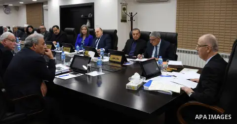 Palestinian Prime Minister Rami Hamdallah chairs a meeting with council of Ministers in the West Bank city of Ramallah on October 24, 2018. Photo by Prime Minister Office
