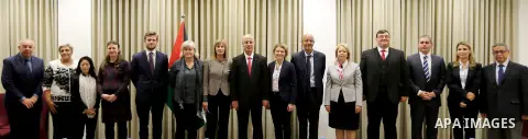 Palestinian Prime Minister Rami Hamdallah meets with representatives of donor countries to areas C and east Jerusalem, in the West Bank city of Ramallah on November 21, 2018. Photo by Prime Minister Office