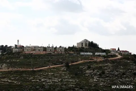 Picture taken on April 2, 2019, shows a general view of the Israeli Jewsih settlement of Shilo, near the city of Nablus in the occupied West Bank. After the United States recognized the annexed Israel Occupied Golan Heig...