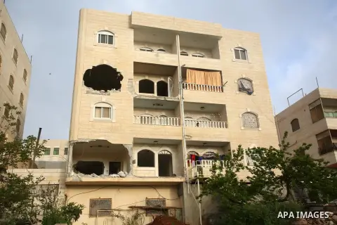 Israeli security forces demolish the family home of Arafat Irfaiya, a 29-year-old Palestinian accused of killing a young Israeli woman last February, in the West Bank city of Hebron, on April 19, 2019. The body of 19-yea...