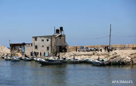 Fishing boats are seen at the Gaza sea port after it was delivered by Israeli forces, in the east of Gaza city, July 03, 2019. Israel and Hamas reportedly renewed a truce agreement last week and agreed to send diesel fue...