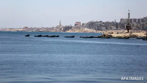 Fishing boats are seen at the Gaza sea port after it was delivered by Israeli forces, in the east of Gaza city, July 03, 2019. Israel and Hamas reportedly renewed a truce agreement last week and agreed to send diesel fue...