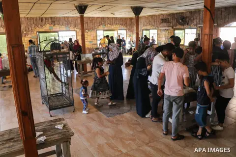 Palestinians attend an exhibition pets, in Gaza city on August 15, 2019. Photo by Mahmoud Al-Hindi