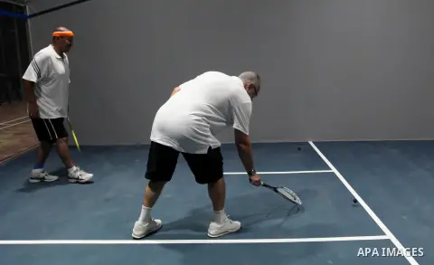 Opening of the first squash court in the Gaza City on October 6, 2019.Squash has its origins in the older game of rackets which was played in London's prisons in the 18th century, in the 19th century the game increased i...
